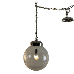 Clear Glass Globe Pendant with Polished Nickel Hardware and Chain, Sku 033893