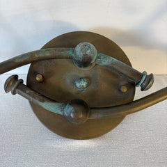 Sergio Terzani, Italian Wall Lights with Double Arm, White frosted Tulip Glass Globes, Sku 033514