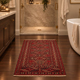 Vintage Turkish Wool Rug in Red and Blue, Sku 034027