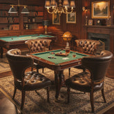 Ferguson Copeland Tufted Leather Game Chairs, Set of Four, SKU: 033096