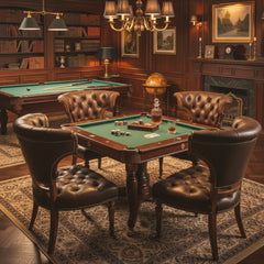 Ferguson Copeland Tufted Leather Game Chairs, Set of Four, SKU: 033096