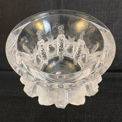 Lalique Dampierre Crystal Vase Bird and Laurel Wreath Motif, Sku 033828