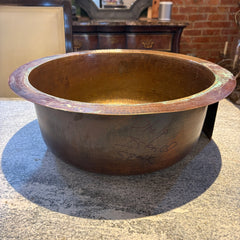 Hammered Copper Undermount Round Sink with Apron Front, Sku: 033641