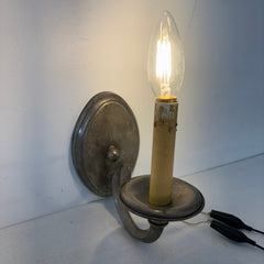 East Bay Sculpture and Lighting Company, Single Arm Wall Sconce with Oval Backplate, Silver Tone, Sku: 033344