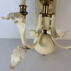 Pair of Double Arm Baroque Style Ivory & Brass Wall Sconces, Sku: 033494