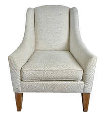 Ethan Allen Slope Arm Upholstered Chair, Ivory