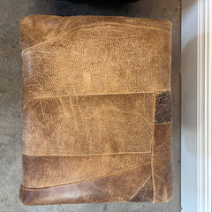 Unique Patchwork Leather Ottoman, Sku 033847