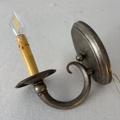 East Bay Sculpture and Lighting Company, Single Arm Wall Sconce with Oval Backplate, Silver Tone, Sku: 033344