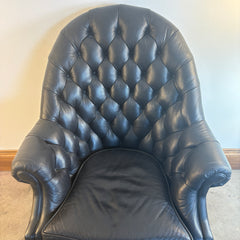Hancock & Moore Tufted Black Leather Swivel Executive Desk Chair, Sku: 033710