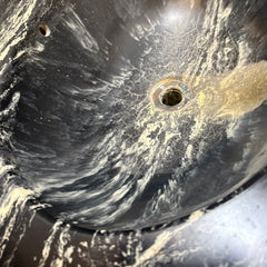 Black & White Vintage Cultured Marble Countertop, Sink, Sherle Wagner Faucet, Sku 033665