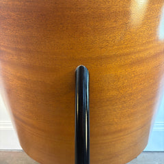 Aleph Mahogany & Leather 80's Bucket Chairs by Philippe Stark, Sku 033927