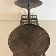 Iron Three Pillar Candle Holder with Arched Design, Sku: 033688