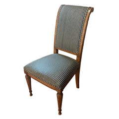 Set of 6 Dining Chairs, Wood, Striped Upholstery, Sku: 033389