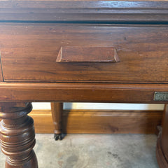 Wooton Rotary Oak Desk, Rotary Cabinet on Right Side, Gallery Rail Front Edge, Sku: 033527