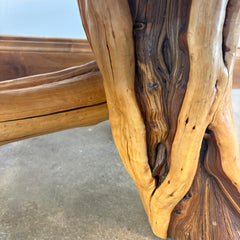 Branch Base Burl Root Top, Teal Epoxy Coffee Table, Live Edge Wood, Sku: 033444