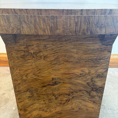 1920's Art Deco Book Matched Burl Maple Entry Table, Sku 033714