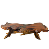Branch Base Burl Root Top, Teal Epoxy Coffee Table, Live Edge Wood, Sku: 033444