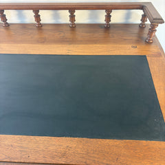Wooton Rotary Oak Desk, Rotary Cabinet on Right Side, Gallery Rail Front Edge, Sku: 033527