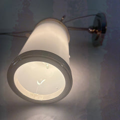Thomas O' Brien Visual Comfort Bryant Bath Sconce in Polished Nickel & White Glass, Sku 034064