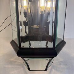 Lantern Style Pendant w/ Four Sockets for Chandelier Style Bulbs, Sku 033798