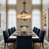 Alabaster Bowl Chandelier, Patina Finish and Acorn Finial, Sku: 033505