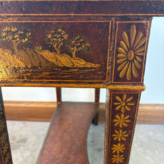 Maitland Smith Hand Painted Console Table with 1 Drawer and Lower Shelf, Sku 033051