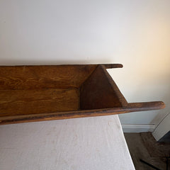 Vintage Wood Dough Trough with Metal Patch and Peg Handles, Sku 033908
