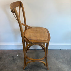 Set of 6 Total Chairs, 4 Bent Wood Cross Back Counter Stools & 2 Round Top Stools, Sku 033850