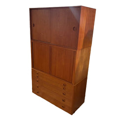 Danish Modern Teak Wood Cabinet w/5 Drawers, Sku 033914