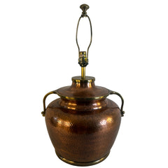 Chapman 1986 Hammered Copper Lamp Base w/ Brass Accents, Shade not included, Sku 033988