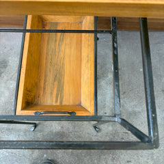 Double Tier Tray Table, Iron and Wood, Sku 033368
