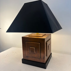 Table Lamp with Dimpled Copper Base, Sku 033860