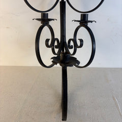 Wrought Iron Wall Sconce Scroll Motif Holds Eight Candles, Sku 034123