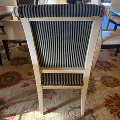 Set of 6 Dining Chairs, Wood, Striped Upholstery, Sku: 033389