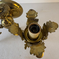 Pair of Double Arm Brass Rococo Style Wall Sconces, Sku 033493