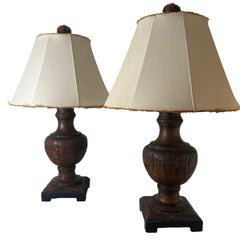 Pair of Uttermost Faux Wood Table Lamps with Shades, Sku: 033081