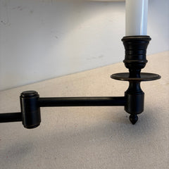 Visual Comfort Wall Mounted Articulated Arm Sconce with Linen Shade and Braided Trim, Sku 034137