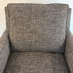 Essentials by Century Charcoal Tweed Armchair w/ Notched Style Track Arm & Bottom Trim, Sku 033784