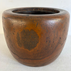 Turned Wood & Copper Charcoal Heater/Hibachi, Sku 034015