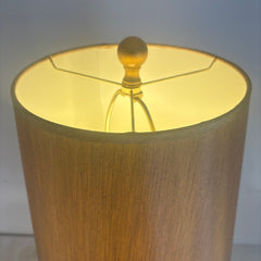 Brand New Gold Leaf Sphere Table Lamp w/ Gold Tapered Shade & Sphere Finial, Sku 033975