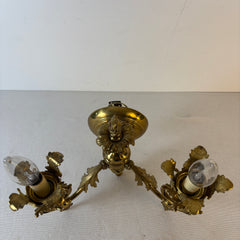 Pair of Double Arm Brass Rococo Style Wall Sconces, Sku 033493