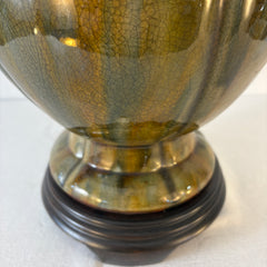 "Frederick Cooper" Design Table Lamp with Olive Green Crackle Glaze Sku 033548