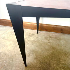 Square Steel Table with Wood Top, Industrial Style, Sku 033025