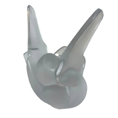 Lalique Crystal Made in France Signed on the Bottom Pair of Doves with Floral Frog Insert, Sku 033305