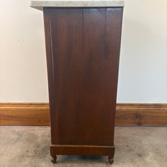 Antique Side Table Cabinet with White Marble Top, Sku: 033491
