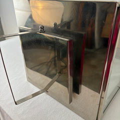 Decorative Square Lantern with Glass Panels, Top Handle, Nickel, Sku 033346