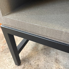 Set of Wood Bench & Two Side Tables With Shelf, Gray Green, Sku: 033385