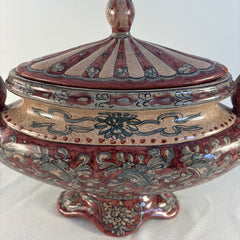 Biagioli Italian Hand Painted Ceramic Lidded Compote, Sku 033854
