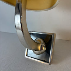 Nickel and Mirror Wall Sconce with Linen Shade, Sku 033535