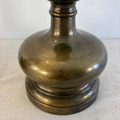 Pair of Brass Table Lamps with Candlestick Styling Brass Base and Finial have Aged to Perfection, Sku 034103